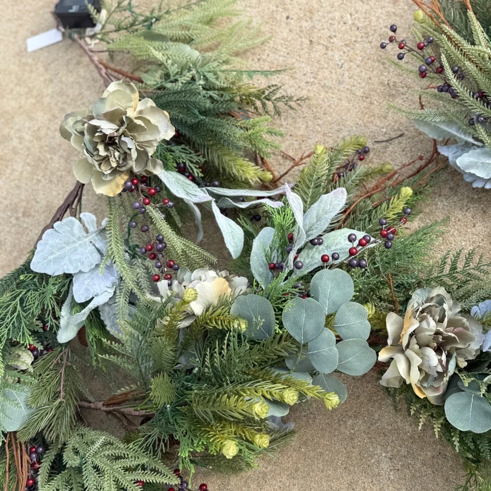 Frontgate Peony Garland - 9 ft - NWT